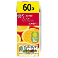 Euro Shopper Orange Juice from Concentrate 200ml (24 x 200ml)