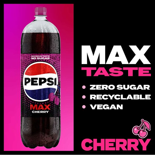 Pepsi Max Cherry Bottle PMP 2L (6 x 2ltr)