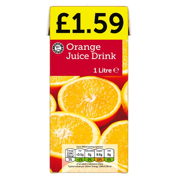 Euro Shopper Orange Juice Drink 1 Litre (12 x 1ltr)