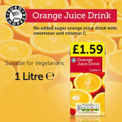 Euro Shopper Orange Juice Drink 1 Litre (12 x 1ltr)