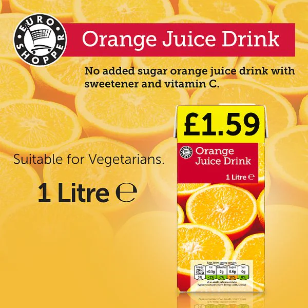 Euro Shopper Orange Juice Drink 1 Litre (12 x 1ltr)