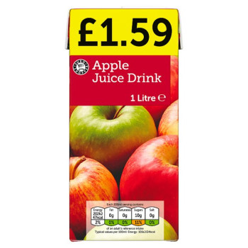 Euro Shopper Apple Juice Drink 1 Litre (12 x 1ltr)