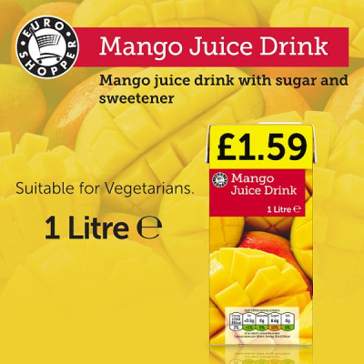 Euro Shopper Mango Juice Drink 1 Litre (12 x 1ltr)