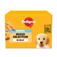 PEDIGREE Junior Puppy Wet Dog Food Mixed Selection In Jelly 12 x 100g Pouch (4 x 12x100g)