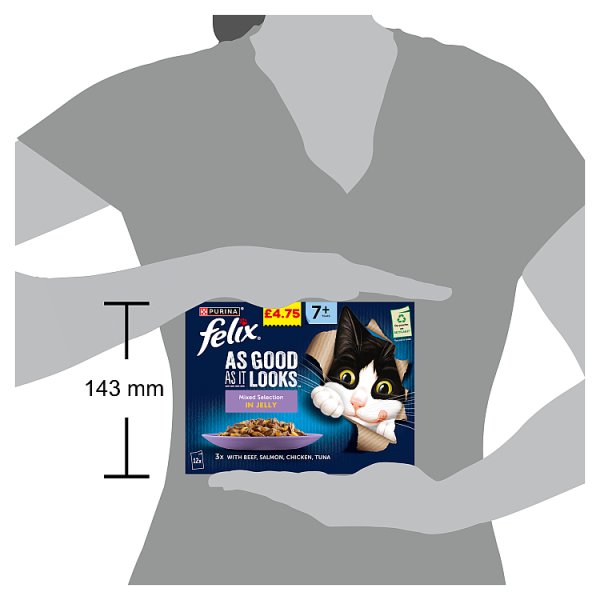 FELIX As Good As it Looks Senior 7+ Mixed Wet Cat Food 12x85g PMP (4 x 12x85g)