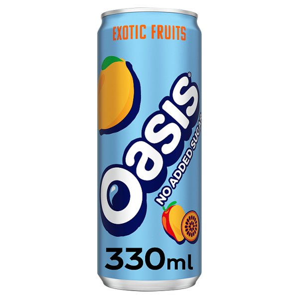Oasis Exotic Fruits No Added Sugar 330ml (24 x 330ml)