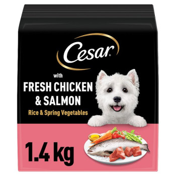 Cesar Adult Dry Dog Food with Fresh Chicken, Salmon & Vegetables 1.4kg (5 x 1.4kg) Cesar Adult Dry Dog Food with Fresh Chicken, Salmon & Vegetables 1.4kg (5 x 1.4kg)