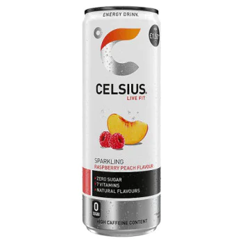 Celsius Energy Drink, Sparkling Raspberry Peach 355ml (12 x 355ml) Celsius Energy Drink, Sparkling Raspberry Peach 355ml (12 x 355ml)