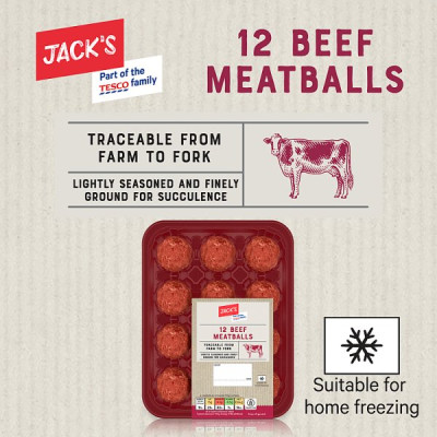 Jack's 12 Beef Meatballs 336g (4 x 336g)