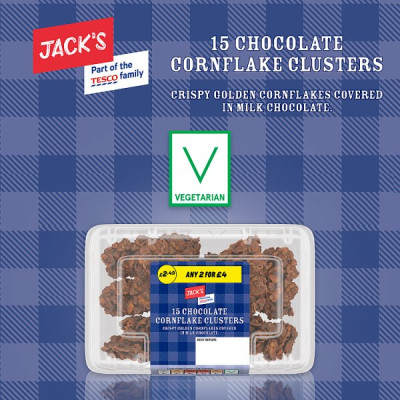Jack's 15 Chocolate Cornflake Clusters (4 x 150g) Jack's 15 Chocolate Cornflake Clusters (4 x 150g)
