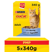 GO-CAT Herring with Vegetables Dry Cat Food 340g PMP (6 x 340g)