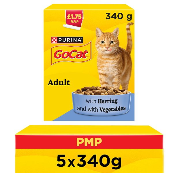 GO-CAT Herring with Vegetables Dry Cat Food 340g PMP (6 x 340g)