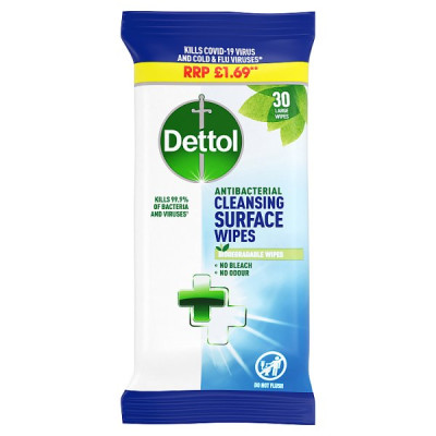 Dettol Antibacterial Surface Cleansing Wipes, 30 Wipes (12 x 30pk)