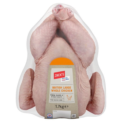 Jack's British Large Whole Chicken 1.7kg (1 x 1.7kg) Jack's British Large Whole Chicken 1.7kg (1 x 1.7kg)