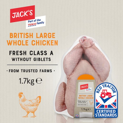 Jack's British Large Whole Chicken 1.7kg (1 x 1.7kg) Jack's British Large Whole Chicken 1.7kg (1 x 1.7kg)