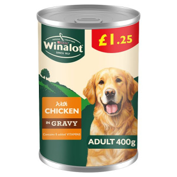 WINALOT Classics Mixed in Gravy Chicken Wet Dog Food Can 400g PMP (12 x 400g)