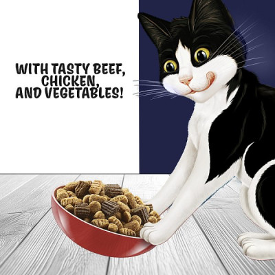 FELIX Doubly Delicious Beef, Chicken & Veg Dry Cat Food 600g PMP (4 x 600g)