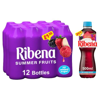 Ribena Summer Fruits No Added Sugar Fruit Juice 500ml (12 x 500ml) Ribena Summer Fruits No Added Sugar Fruit Juice 500ml (12 x 500ml)