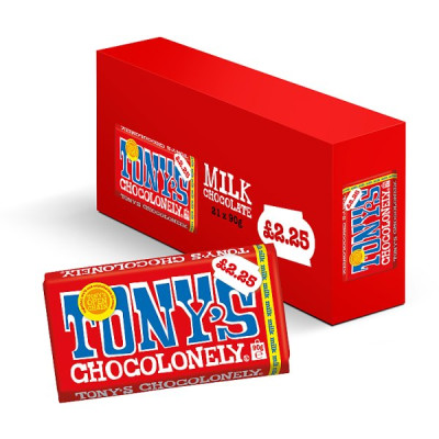 Tony's Chocolonely Milk Chocolate 90g (21 x 90g)