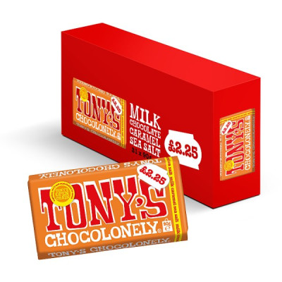 Tony's Chocolonely Milk Caramel Sea Salt 90g (21 x 90g)