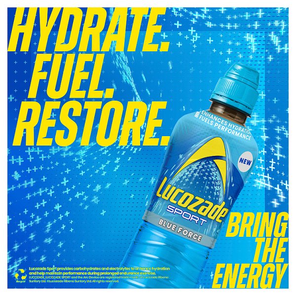 Lucozade Sport Drink Blue Force 500ml (12 x 500ml)