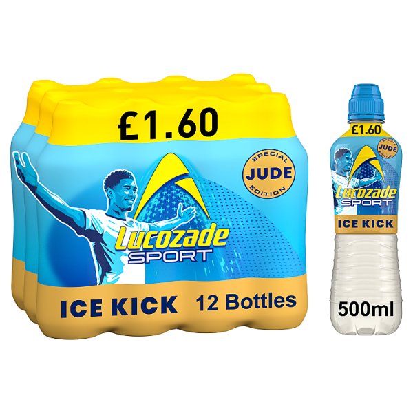 Lucozade Sport Drink Ice Kick Jude Bellingham Edition 500ml (12 x 500ml)