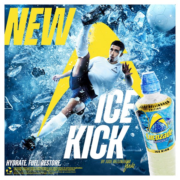 Lucozade Sport Drink Ice Kick Jude Bellingham Edition 500ml (12 x 500ml)