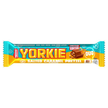 Yorkie Salted Caramel Pretzel Milk Chocolate DUO Bar 66g (24 x 66g)