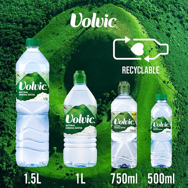 Volvic Natural Bottled Mineral Still Water 75cl (12 x 75cl)