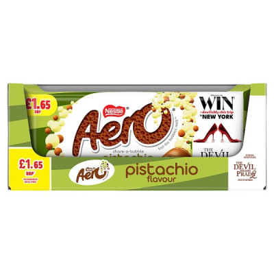 Aero Pistachio Flavour Milk Chocolate Sharing Bar 90g (15 x 90g)