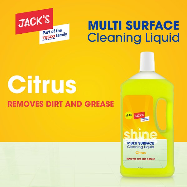 Jack's Multi Surface Cleaning Liquid Citrus 1 Litre (8 x 1ltr) Jack's Multi Surface Cleaning Liquid Citrus 1 Litre (8 x 1ltr)