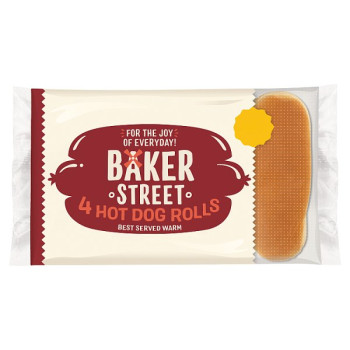 Baker Street 4 Pre-Cut Hot Dog Rolls (1 x 4s)
