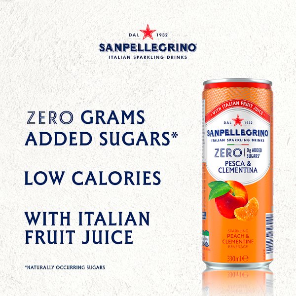 San Pellegrino Zero Peach & Clementine 330ml (12 x 330ml)