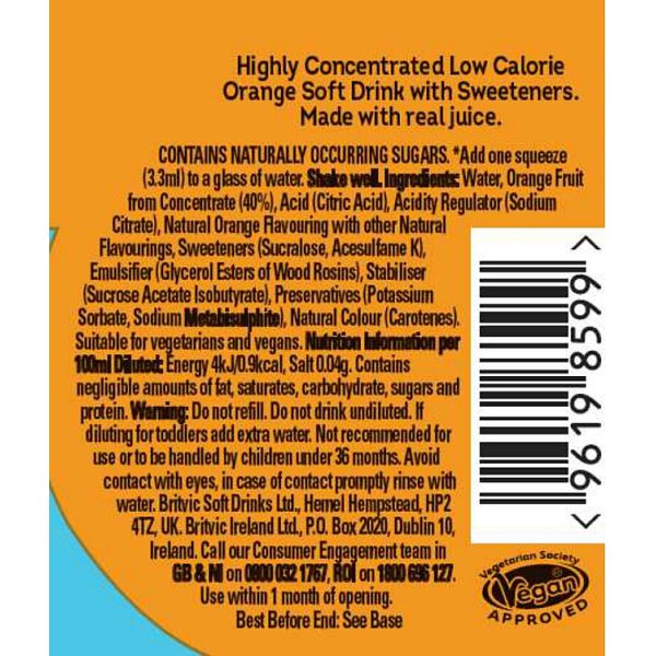 Robinsons Mini Orange 66ml (6 x 66ml)