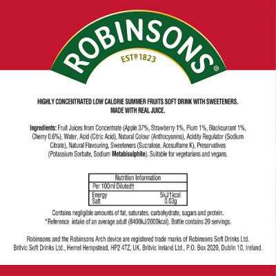 Robinsons Mini Summer Fruits On-The-Go Squash 66ml (6 x 66ml)