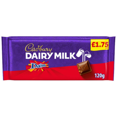 Cadbury Dairy Milk Daim Chocolate 120g (18 x 120g)