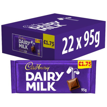 Cadbury Dairy Milk Chocolate 95g (22 x 95g)