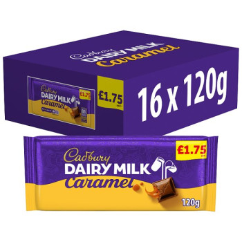 Cadbury Dairy Milk Caramel Chocolate Bar 120g (16 x 120g)
