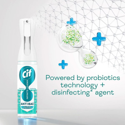 Cif Infinite Clean Lemon & Aloe Vera Anti-Bac Cleaner Spray 280 ml (6 x 280ml) Cif Infinite Clean Lemon & Aloe Vera Anti-Bac Cleaner Spray 280 ml (6 x 280ml)