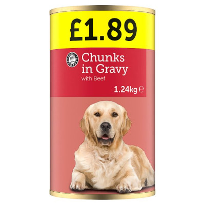 Euro Shopper Chunks in Gravy with Beef 1.24kg (6 x 1.24kg)