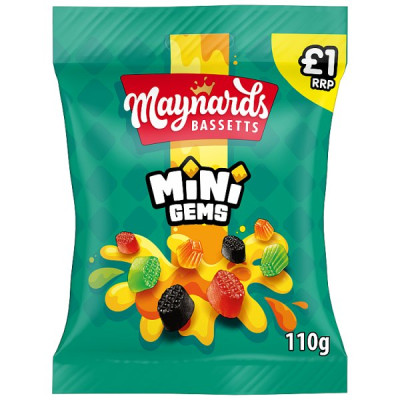 Maynards Bassetts Mini Gems Candy 110g (10 x 110g)