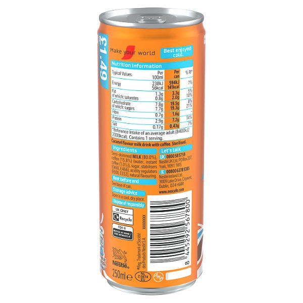 Nescafé Caramel Flavour Latte 250ml (12 x 250ml)