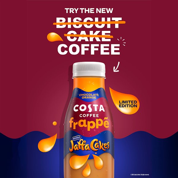 Costa Coffee Frappe Jaffa Cakes Chocolate Orange Iced Coffee 250ml Bottle (12 x 250ml)