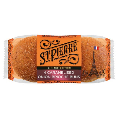 St Pierre Limited Edition 4 Caramelised Onion Brioche Buns (11 x 4s)