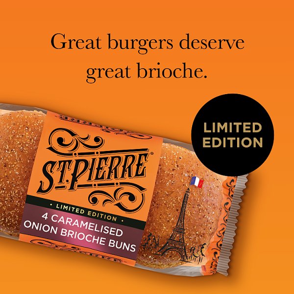 St Pierre Limited Edition 4 Caramelised Onion Brioche Buns (11 x 4s)