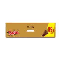 Twix Caramel Biscuit Chocolate Bar 50g (32 x 50g)