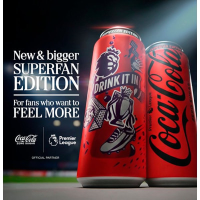 Coca-Cola Zero Sugar 500ml Superfan Can (12 x 500ml)