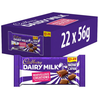 Cadbury Dairy Milk Marvellous Creations Jelly Popping Candy Chocolate 56g (22 x 56g)