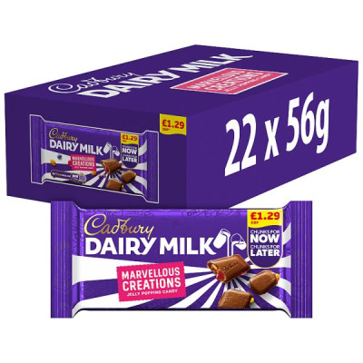 Cadbury Dairy Milk Marvellous Creations Jelly Popping Candy Chocolate 56g (22 x 56g)
