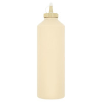 Large Beige Plastic Mustard Dispenser (1 x Lge)